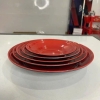 Đĩa tròn Melamine đen đỏ 2 lớp size 17.8cm DC-77