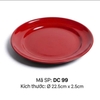 Đĩa tròn Melamine đen đỏ 2 lớp size 22.5cm DC-99
