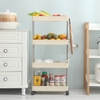Kệ nhựa để đồ 4 tầng đa năng có bánh xe (MÀU TRẮNG)