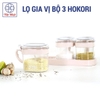 Bộ 3 lọ gia vị Hokori Việt Nhật kèm muỗng cao cấp