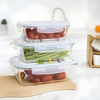 Set 3 hộp thủy tinh hình chữ nhật đựng thực phẩm