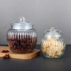 Hũ thủy tinh sọc đựng thực phẩm nắp đậy hình trái bí 650ml