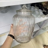 Hũ thủy tinh sọc đựng thực phẩm nắp đậy hình trái bí 2200ml