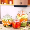 Hũ thủy tinh sọc đựng thực phẩm nắp đậy hình trái bí 650ml