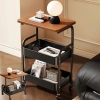 Kệ đẩy 3 tầng đa năng mặt gỗ tiện dụng