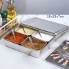 Bộ khay đựng thực phẩm inox 4 ngăn có nắp đậy inox