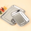 Bộ 4 khay inox chữ nhật đựng thực phẩm loại cạn