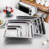 Bộ 4 khay inox chữ nhật đựng thực phẩm loại cạn