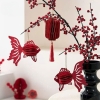 Lồng đèn giấy tổ ong đỏ đậm trang trí Tết