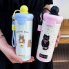 Ly giữ nhiệt inox 316 có dây xách Black cat dễ thương 650ml