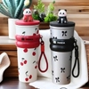 Ly giữ nhiệt inox 304 có dây xách hình gấu trúc Panda 700ml