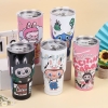 Ly giữ nhiệt Thái Kana hoạt hình kèm túi và ống hút 900ml