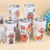 Ly giữ nhiệt Thái Kana hoạt hình kèm túi và ống hút 900ml