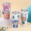 Ly giữ nhiệt Thái Kana hoạt hình kèm túi và ống hút 900ml