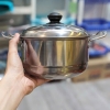 Nồi hấp inox 2 tầng tiện dụng kèm vĩ hấp size 19cm