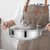 Nồi lẩu inox chống dính vung kính 27cm cao cấp