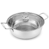 Nồi lẩu inox chống dính vung kính 27cm cao cấp