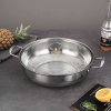 Nồi lẩu inox chống dính vung kính 27cm cao cấp