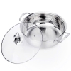Nồi lẩu inox chống dính vung kính 27cm cao cấp