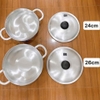 Bộ 2 nồi lẩu nhôm Kim Sang siêu dày size 24,26cm