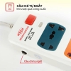 Ổ cắm điện có cầu chì tự động 4 lỗ dây 3m HJD 0236B-2U-3