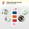 Ổ cắm điện có cầu chì tự động 6 lỗ + 2USB dây 3m HJD 0248B-2U