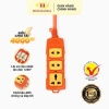 Ổ cắm điện màu cam chịu nhiệt 3 ổ cắm HJD CN3D-4000W