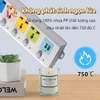 Ổ cắm điện USB METIS 4 cổng 2 usb chống giật thông minh dây 5m