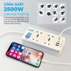 Ổ cắm điện nối dài AC AESG01232 - UCQ 8 cổng (USB & Type-C) 2500W, an toàn chống cháy