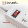 Ổ cắm điện chịu nhiệt 4 ổ cắm + 2 USB dây 3m HJD 0114R-2U