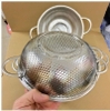Rổ inox không gỉ sét có quai cầm size 31.5cm