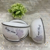 Set 10 bát sứ ăn cơm hoạ tiết đơn giản size 4.5