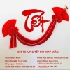 Set trang trí Tết vải nhung đỏ may mắn