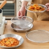 Set khay inox kèm vỉ lưới lọc dầu tiện lợi size 20cm
