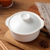 Thố sứ men trắng kèm nắp đậy dùng chưng yến cao cấp