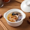 Thố sứ men trắng kèm nắp đậy dùng chưng yến cao cấp