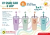 Ly quai cao kèm ống hút và muỗng 2 lớp 1L siêu xinh TLT