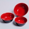 Tô sọc đựng thức ăn Melamine đen đỏ 2 lớp size 18.7cm SE-18