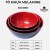 Tô đựng thức ăn Melamine đen đỏ 2 lớp size 15cm TOD3