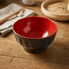 Tô sọc đựng thức ăn Melamine đen đỏ 2 lớp size 18.7cm SE-18