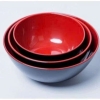Tô đựng thức ăn Melamine đen đỏ 2 lớp size 20.2cm TOD5