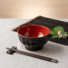 Tô sọc đựng thức ăn Melamine đen đỏ 2 lớp size 18.7cm SE-18
