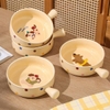 Tô sứ đựng thức ăn có tay cầm hoạt tiết hoạt hình siêu cute
