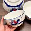 Tô sứ trắng họa tiết gà trống đông hồ size 8