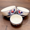 Tô sứ trắng họa tiết gà trống đông hồ size 8