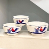Tô sứ trắng họa tiết gà trống đông hồ size 8