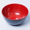 Tô đựng thức ăn Melamine đen đỏ 2 lớp size 20.2cm TOD5