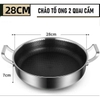 Chảo 2 QUAI chống dính khắc laser tổ ong size 28cm