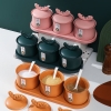Set 4 hộp đựng gia vị nắp hươu siêu sang đẹp