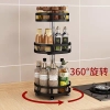 Kệ gia vị nhà bếp xoay 360 độ 3 tầng hình tròn